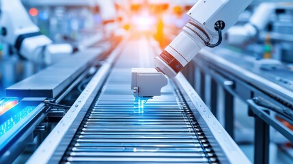 Poster - Automated Factory Assembly Line with Robotic Arm in Chaotic Production Environment