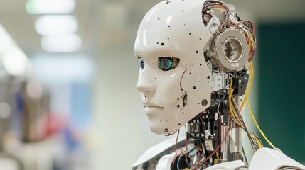 Poster - Advanced Robot Technology in High-Tech Vehicle Assembly Factory Setting for Modern Manufacturing