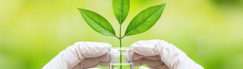Poster - Scientist Performing Innovative Experiment with Plant Growth in State-of-the-Art Laboratory Environment