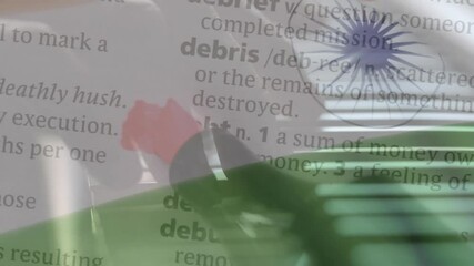 Poster - Animation of handshake with Indian flag overlay, symbolizing unity and agreement