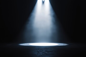 Poster - Spotlights illuminating empty stage in dark theater