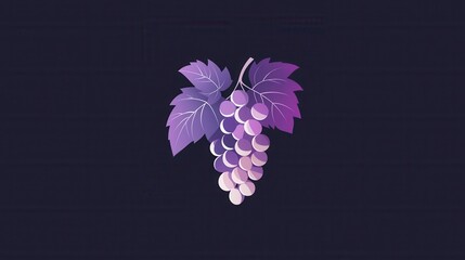 Aufkleber - Modern abstract grape bunch logo showcasing soft purple hues with artistic simplicity in design Generative AI
