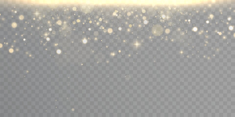 Poster - Sparkling glitter and sparkle bright bokke light with light source. Soft warm light and festive glitter effect. Christmas background, magical atmosphere effect