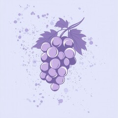 Leinwandbilder - Modern abstract grape bunch logo in soft purple hues with artistic simplicity Generative AI