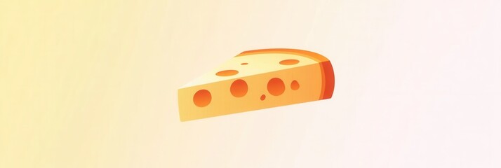 Aufkleber - Cheese wedge minimalist logo design featuring soft yellow orange gradient in a clean Generative AI