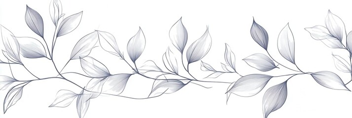 Aufkleber - Delicate botanical line art design featuring minimalist floral patterns on a white backdrop creating a serene aesthetic
