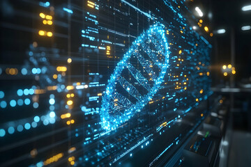 Poster - DNA Displayed on Futuristic Screen
