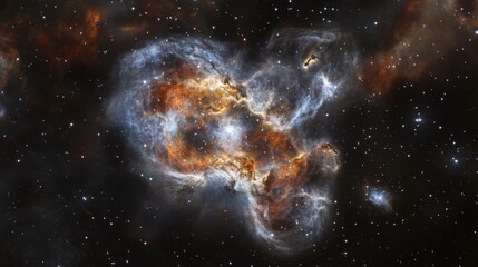 an amazing nebula in deep space, with vibrant colors and a galaxy background, stars and galaxies