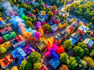 Poster - Abstract Aerial Spray Paint Texture: Vibrant Urban Art Background for Marketing Designs