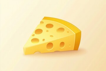 Poster - Cheese wedge minimalist logo featuring soft yellow orange gradient in clean Generative AI