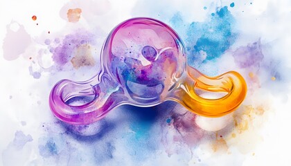 Poster - A vibrant and captivating abstract image featuring a colorful, fluid shape that evokes creativity and imagination, set against a soft watercolor background