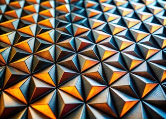 Poster - Abstract Black and White Triangular Geometric Macro Photography Background
