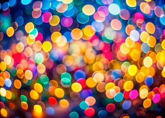 Poster - Abstract Bokeh Background: Shimmering Lights & Colorful Blur