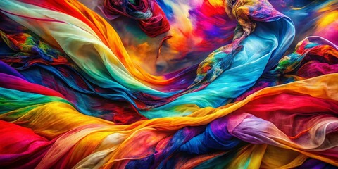 Poster - Abstract Brushstroke Fashion Print Double Exposure Design - Unique Textile Pattern
