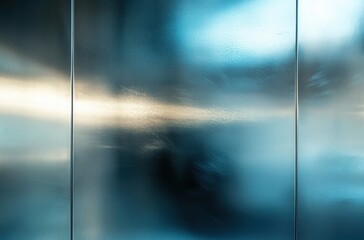 Poster - Abstract blue metallic background with smooth texture and soft light reflections creating a modern and elegant aesthetic suitable for design projects