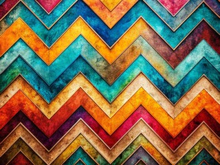 Poster - Abstract Chevron Pattern, Mottled Texture Background - Minimalist Design