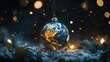 © YauheniB - Esfera natalina com o globo terrestre