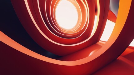 Aufkleber - A dynamic abstract scene with red and orange tones, swirling curves, and a futuristic feel, where the center remains empty for customizable text or design elements.