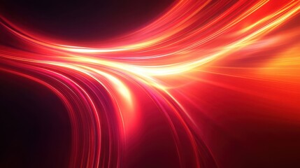Aufkleber - A wide-angle view of a red and orange gradient background with smooth curves and a futuristic vibe, perfect for text placement in the middle. Motion blur and dark tones create movement and intensity.
