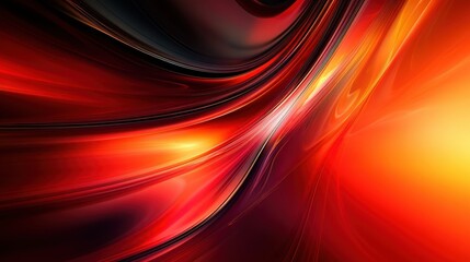 Aufkleber - A wide-angle view of a red and orange gradient background with smooth curves and a futuristic vibe, perfect for text placement in the middle. Motion blur and dark tones create movement and intensity.