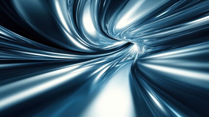 Aufkleber - A futuristic silver backdrop with smooth curves in different shades of blue and white, enhanced by motion blur and light contrasts, leaving room for text in the center.