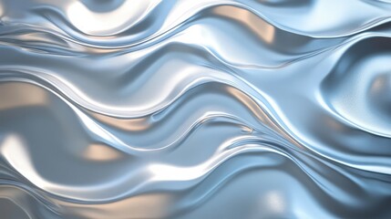 Aufkleber - A high-speed motion blur of silver curves in shades of blue and white, with a dramatic light-shadow effect, creating a dynamic abstract backdrop perfect for customization.