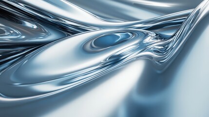 Aufkleber - A sleek silver background with blue and white smooth curves and light-shadow contrasts, creating an atmosphere of energy and dynamism, perfect for text placement.