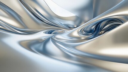 Aufkleber - A sleek silver background with blue and white smooth curves and light-shadow contrasts, creating an atmosphere of energy and dynamism, perfect for text placement.