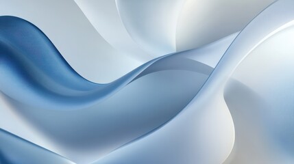 Aufkleber - A smooth gradient of blue and white curves on a silver background, with light and shadow playing across the composition, offering space in the center for customization.