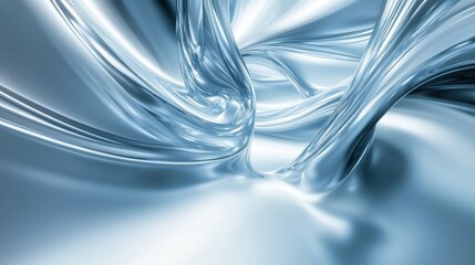 Aufkleber - A wide-angle view of a futuristic silver background with curved lines in blue and deep white tones, offering a dynamic and fluid effect with room for custom text in the center.