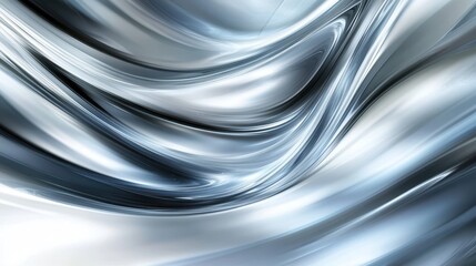 Aufkleber - An abstract silver background with smooth curves in shades of blue and white, featuring high-speed motion blur and light-shadow contrasts, with space in the center for custom text or graphics.