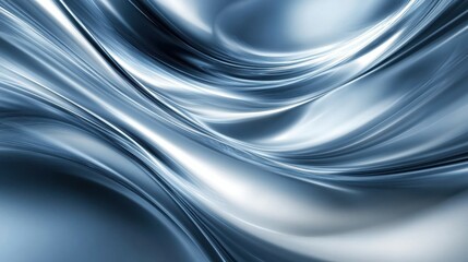 Aufkleber - An abstract silver background with smooth curves in shades of blue and white, featuring high-speed motion blur and light-shadow contrasts, with space in the center for custom text or graphics.