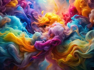 Poster - Abstract Dynamic Spray Paint Smoke Patterns on Textile Fabric - Artistic Background Texture