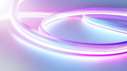 Poster - Glowing neon lines create abstract patterns on a smooth white surface in futuristic digital art composition Generative AI