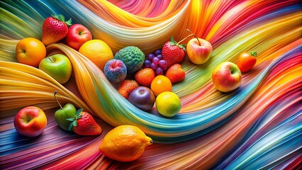 Poster - Abstract Fruit Prints: Smooth Curves & Vibrant Colors - Long Exposure Photography