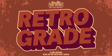 Poster - retro editable text effect, customizable brown and old 3d font style