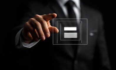 Poster - Business professional using touch screen interface to interact with digital content : Generative AI