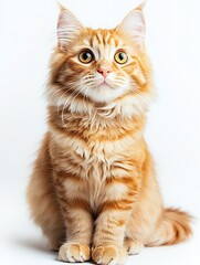 Poster - Charming close-up portrait of an orange cat showing off its delightful personality and captivating gaze : Generative AI