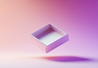 Poster - Minimalistic Floating Box with Soft Color Gradient Background for Creative and Modern Design Concepts