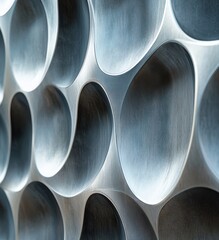Poster - Modern Abstract Metal Texture with Rounded Indented Patterns in a Contemporary Design for Artistic and Architectural Applications