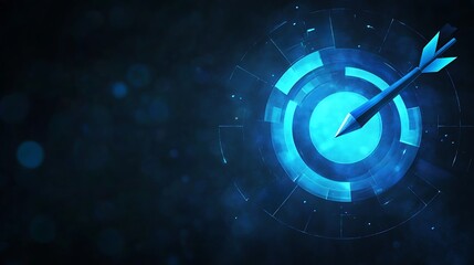 Leinwandbilder - Modern digital target with an arrow symbolizing precision and focus against a dark background : Generative AI