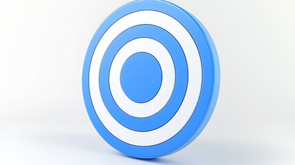 Poster - Bright blue target design with concentric circles on a clean background : Generative AI