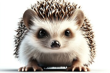 Poster - Endearing image of a stylized hedgehog with an expressive face and gentle demeanor making for a charming pet : Generative AI
