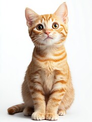 Poster - Charming portrait of playful orange tabby kitten with striking golden eyes : Generative AI