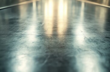 Poster - Reflective Surface with Textured Finish Captured in Soft Lighting Creating Abstract Background for Art and Design Purposes