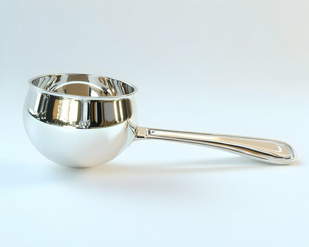 3D Render of a Polished Silver Ladle, Elegant Serving Utensil