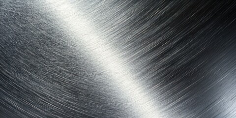 Poster - Smooth Metal Surface with Reflective Finish Showcasing Textured Patterns and Light Play in Industrial or Modern Contexts for Various Uses