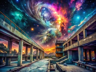 Poster - Abstract Nebula Galaxy Wallpaper: Urban Exploration Cosmic Scene
