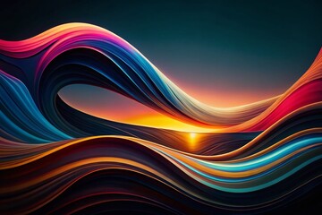 Poster - Abstract Organic Flowing Lines Silhouette Art Background - Elegant Black and White Design