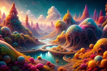 Poster - Abstract Organic Shapes Marketing Concept: Vibrant Swirls and Dynamic Forms